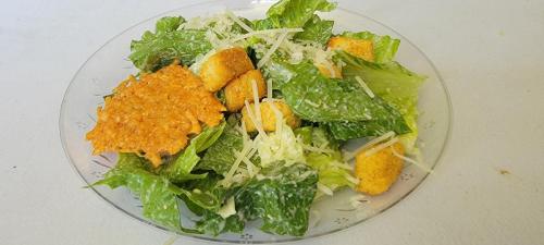 Caesar Salad, Plated with parmesan crisps